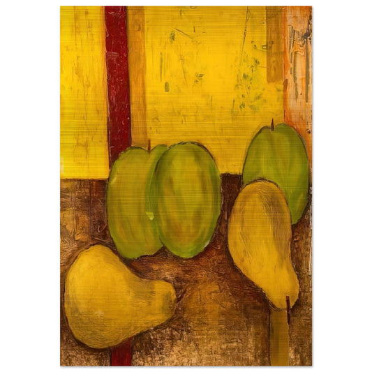 Still life with green apples and pears - 1948 - Forrest Bess Brushed Aluminum Print - 70x100 cm / 28x40 inches | Forrest Bess Aluminum Print | Forrest Bess Prints