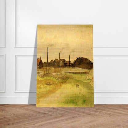 Coalmine in the Borinage - Vincent van Gogh Brushed Aluminum Print - 70x100 cm / 28x40 inches | Vincent van Gogh Aluminum Print | Vincent van Gogh Prints