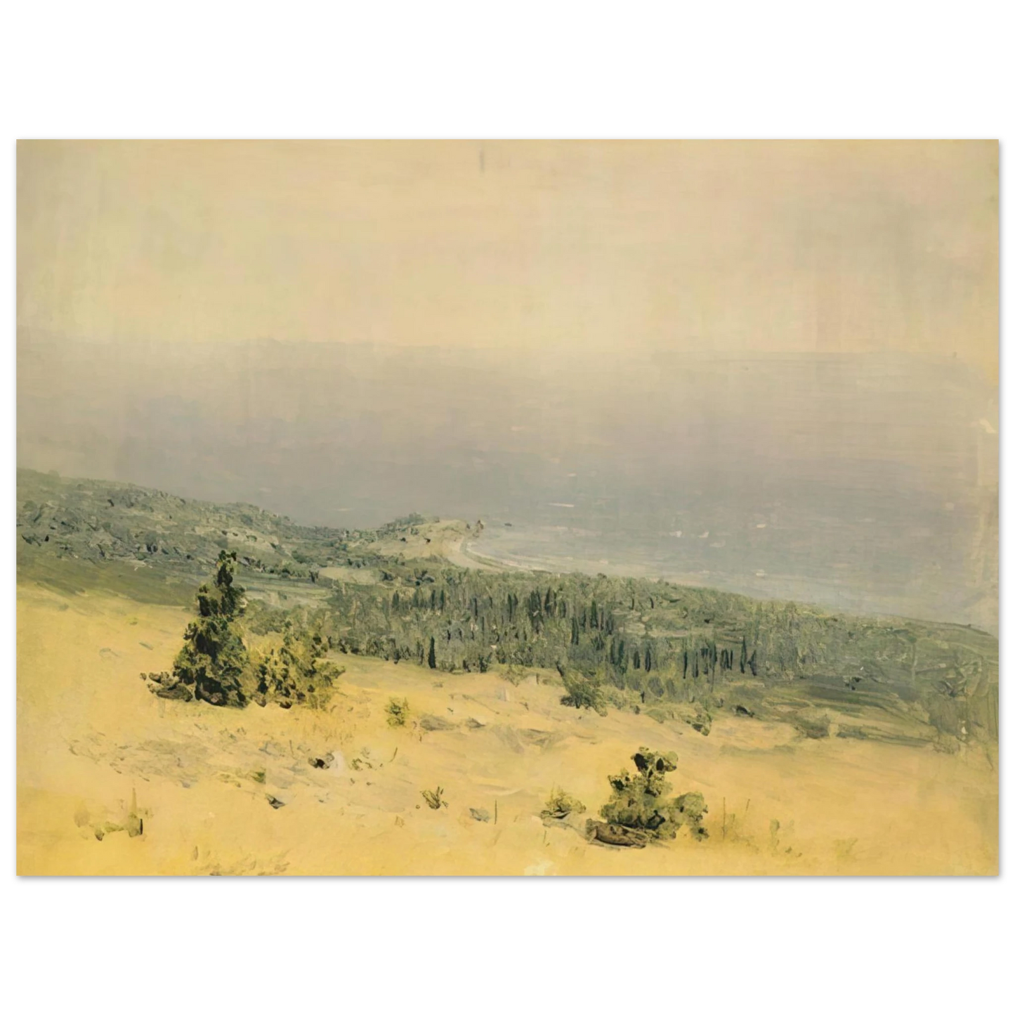 Arkhyp Kuindzhi - View of the beach and sea from the mountains. Crimea  75x100 cm / 30x40inches Fine Art Poster