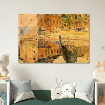 The Mirror, Cos Cob, Connecticut - Childe Hassam Acrylic Print - 70x100 cm / 28x40″ inches | Childe Hassam Wall Art | Childe Hassam Prints