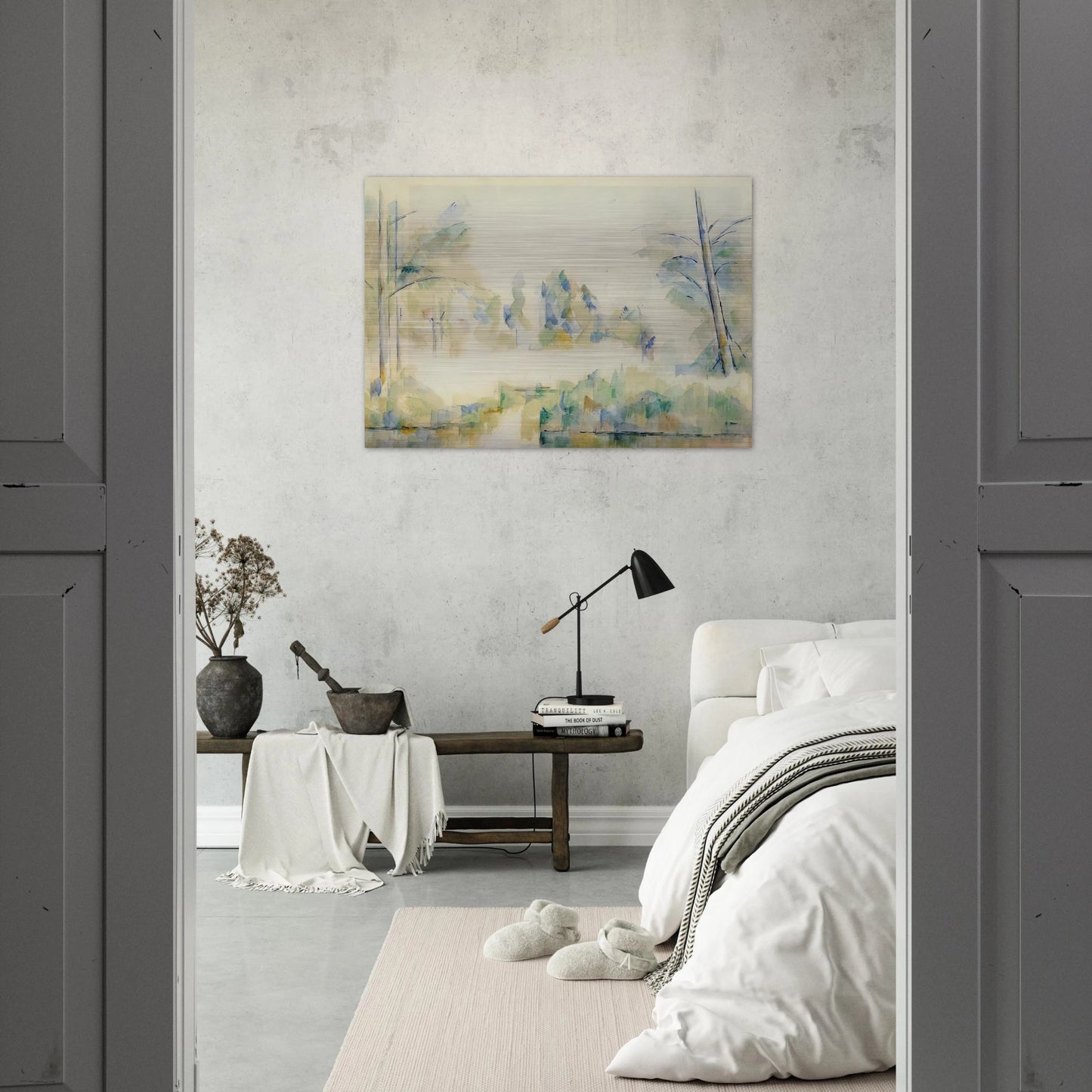 Trees by the Water - Paul Cézanne Brushed Aluminum Print - 70x100 cm / 28x40 inches | Paul Cézanne Aluminum Print | Paul Cézanne Prints