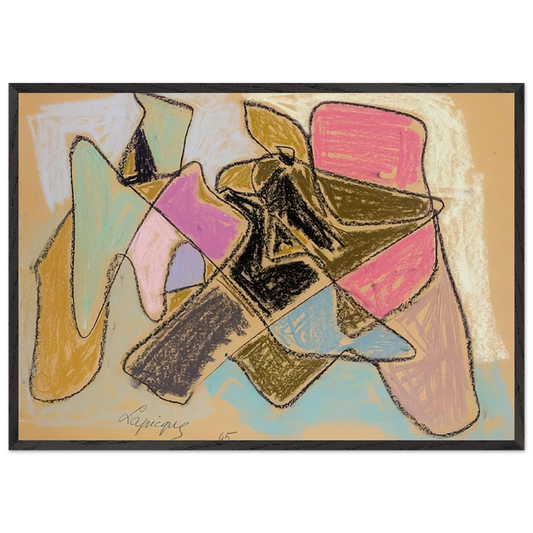 Untitled - 1945 N3 - Charles Lapicque 70x100 cm / 28x40 inches Framed Art Print – Black Wooden Frame