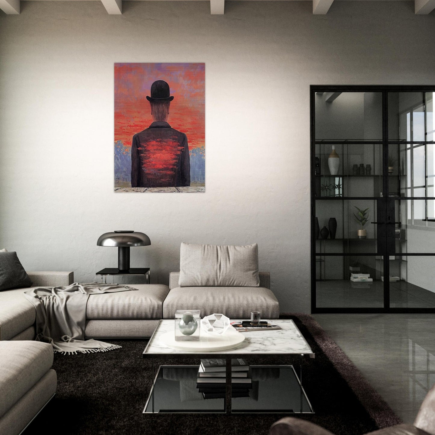 THE POET RECOMPENSED 1956 - Rene Magritte Brushed Aluminum Print - 70x100 cm / 28x40 inches | Rene Magritte Aluminum Print | Rene Magritte Prints