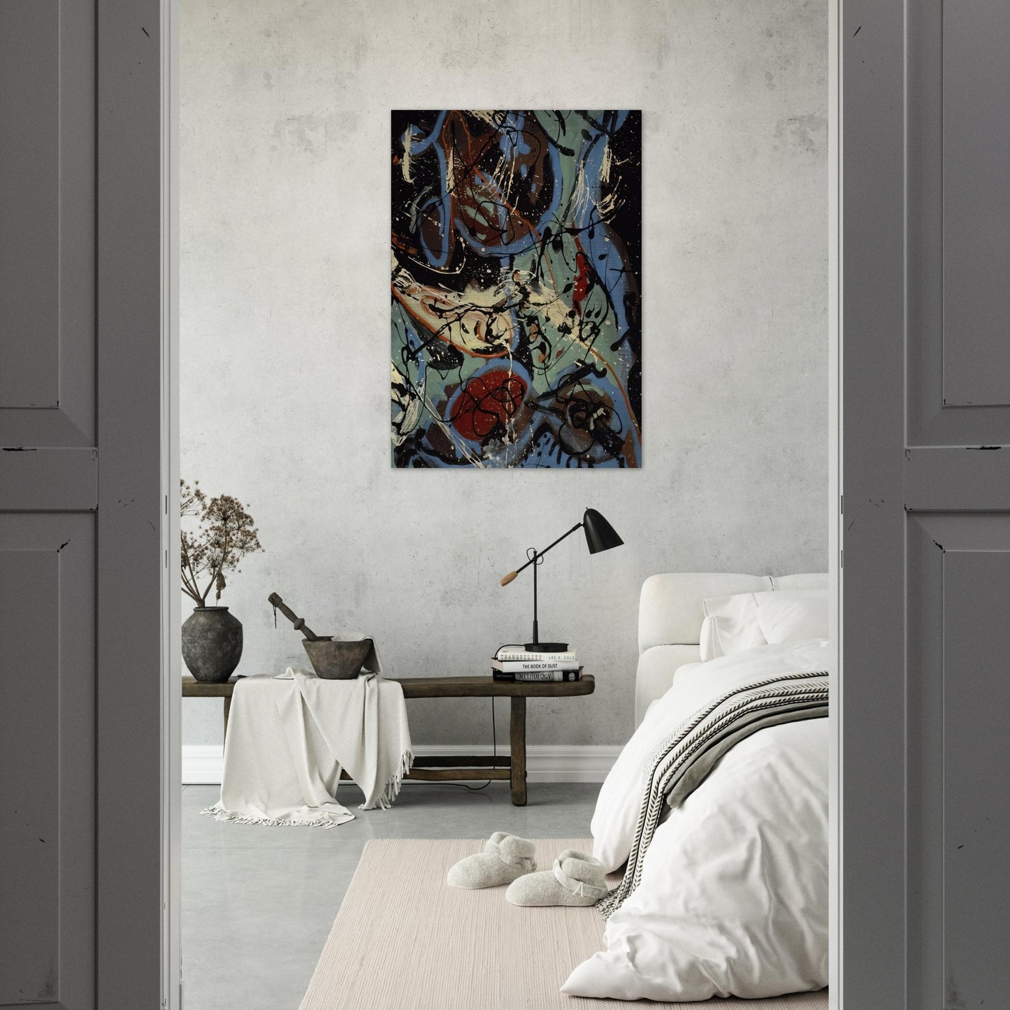 COMPOSITION WITH POURING II - Jackson Pollock Brushed Aluminum Print - 70x100 cm / 28x40 inches | Jackson Pollock Aluminum Print | Jackson Pollock Prints