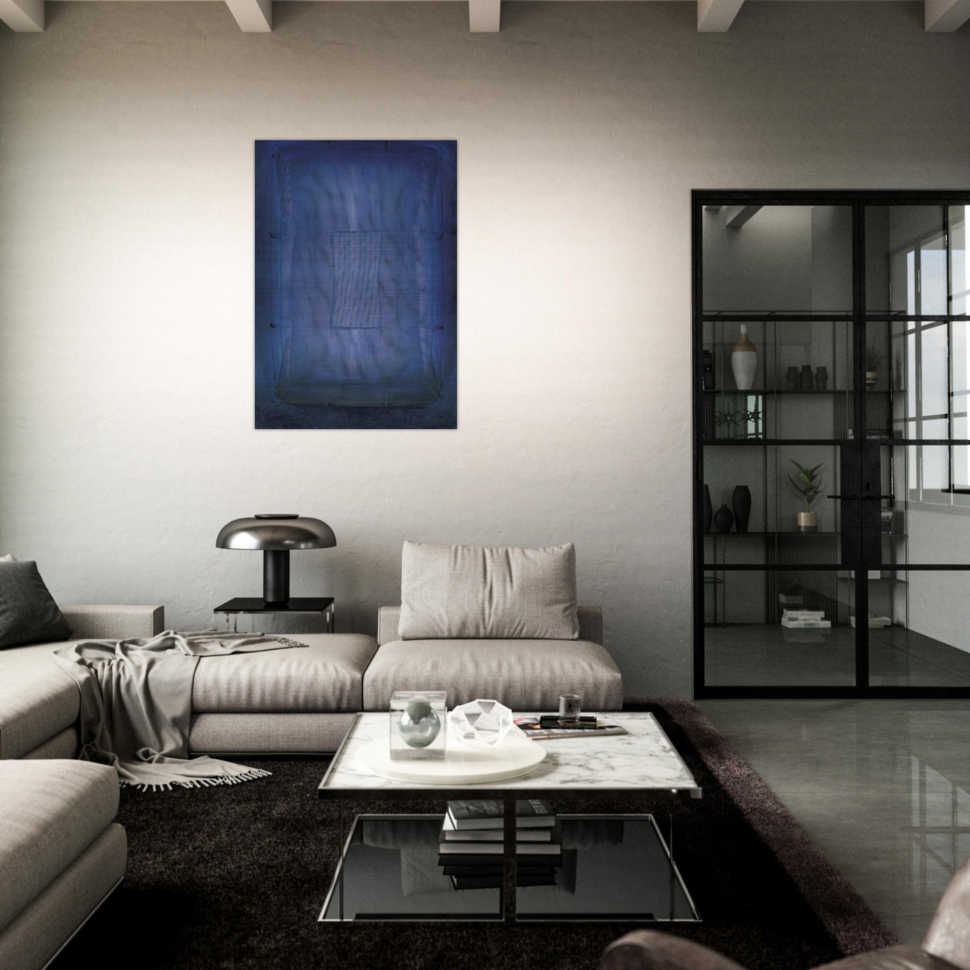 Azul - Art Informel - Manuel Rivera Brushed Aluminum Print - 70x100 cm / 28x40 inches | Manuel Rivera Aluminum Print | Manuel Rivera Prints