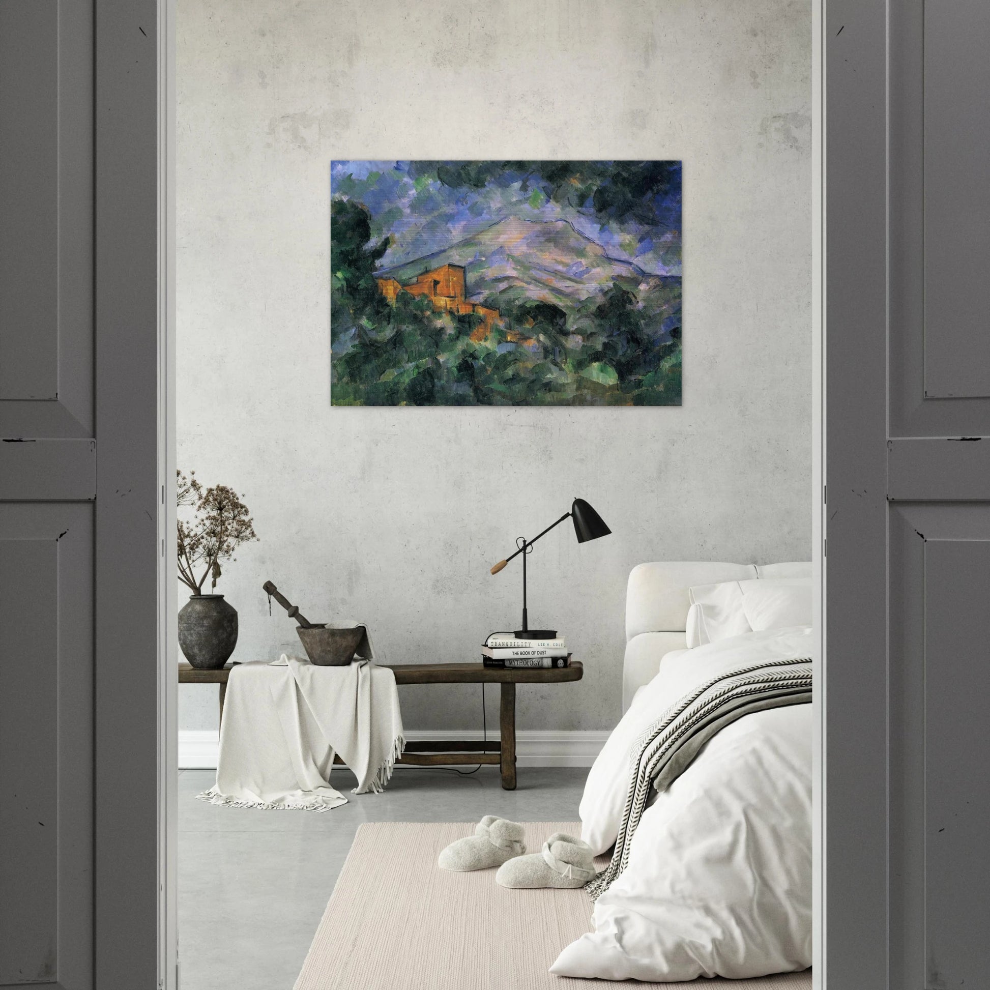 Montagne Sainte-Victoire and the Black Chateau - Paul Cézanne Brushed Aluminum Print - 70x100 cm / 28x40 inches | Paul Cézanne Aluminum Print | Paul Cézanne Prints