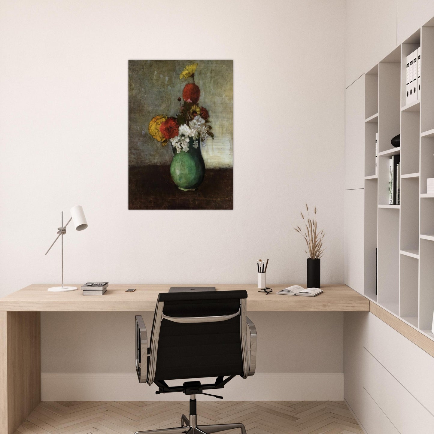 VASE OF FLOWERS 1900 - Odilon Redon Brushed Aluminum Print - 70x100 cm / 28x40 inches | Odilon Redon Aluminum Print | Odilon Redon Prints