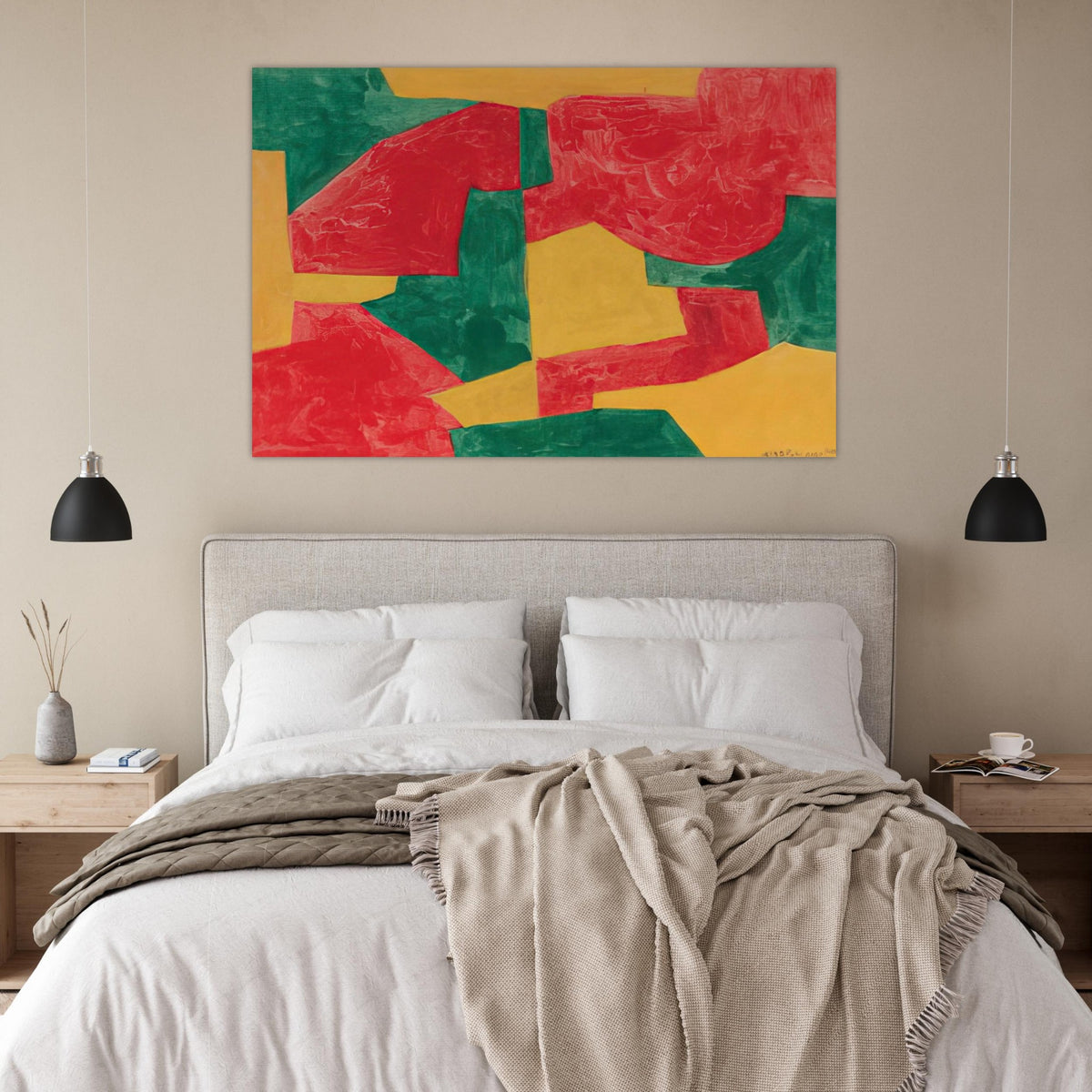 Composition verte, rouge et jaune - 1964 - Serge Poliakoff Art Prints - 100x150 cm / 40x60″ inches | Serge Poliakoff Poster | Serge Poliakoff Prints