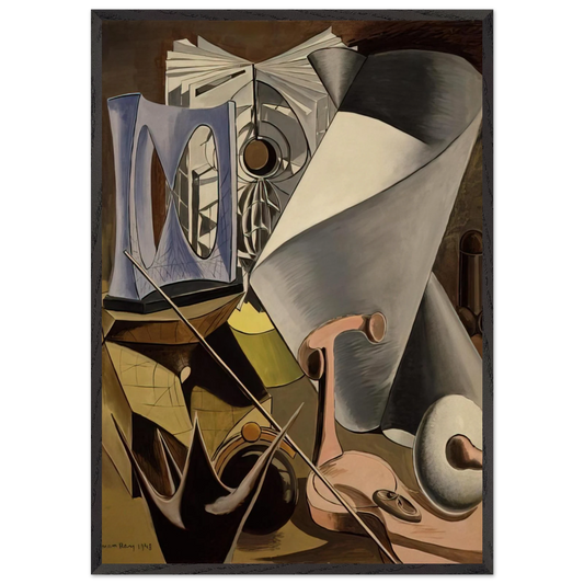 SHAKESPEAREAN EQUATION TWELFTH NIGHT - Man Ray 70x100 cm / 28x40 inches Framed Art Print – Black Wooden Frame