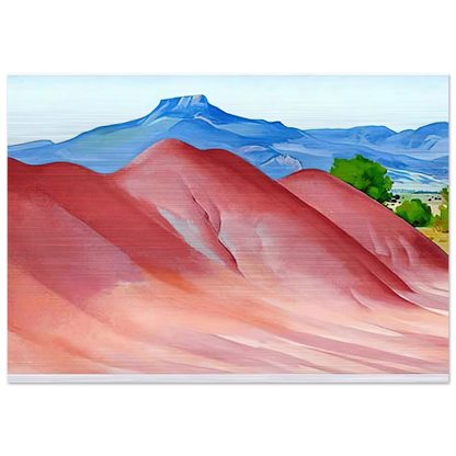 Red Hills and Pedernal - Georgia O'Keeffe Brushed Aluminum Print - 70x100 cm / 28x40 inches | Georgia O'Keeffe Aluminum Print | Georgia O'Keeffe Prints