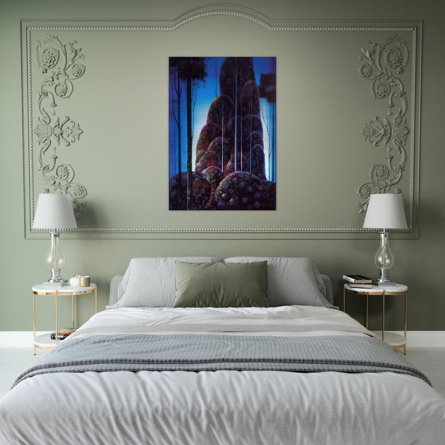 Tall Trees - Eyvind Earle Brushed Aluminum Print - 70x100 cm / 28x40 inches | Eyvind Earle Aluminum Print | Eyvind Earle Prints