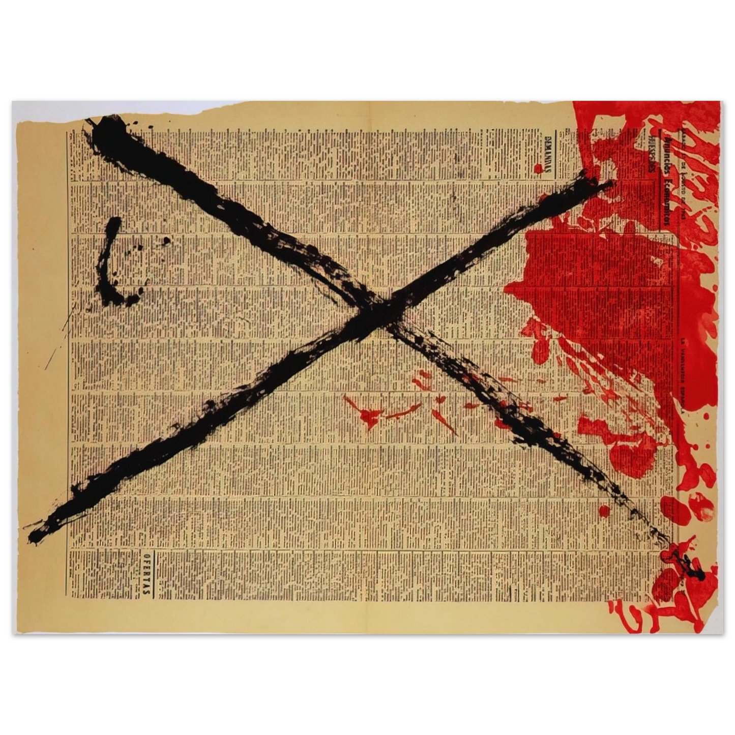 Antoni Tapies - JOURNAL 1968  75x100 cm / 30x40inches Fine Art Poster