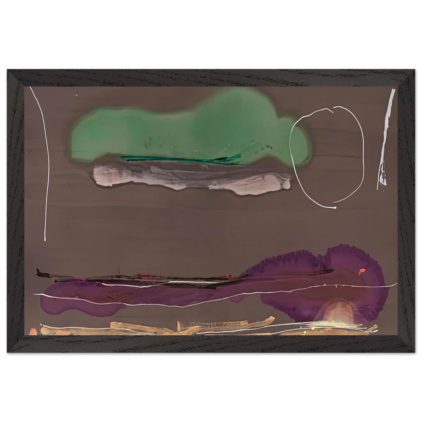 Helen Frankenthaler - Madrid, 1984- Wall Art - 60x80 cm / 24x32 inches - Premium Wooden Framed Poster With Fine Art Paper-canvas - Black frame