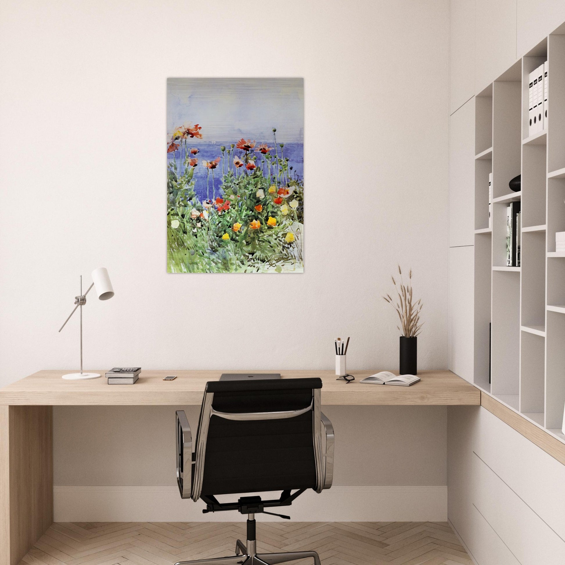 Poppies, Isles of Shoals 02 - Childe Hassam Brushed Aluminum Print - 70x100 cm / 28x40 inches | Childe Hassam Aluminum Print | Childe Hassam Prints