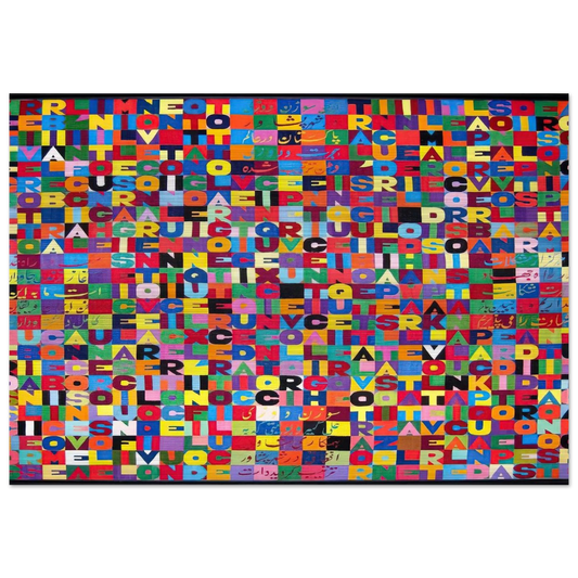 METTERE I VERBI ALL INFINITO MILLENOVECENTO OTTANTOTTO 1988 - Alighiero Boetti Brushed Aluminum Print - 70x100 cm / 28x40 inches | Alighiero Boetti Aluminum Print | Alighiero Boetti Prints
