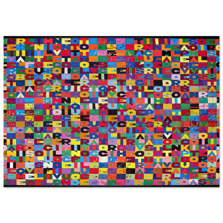 METTERE I VERBI ALL INFINITO MILLENOVECENTO OTTANTOTTO 1988 - Alighiero Boetti Brushed Aluminum Print - 70x100 cm / 28x40 inches | Alighiero Boetti Aluminum Print | Alighiero Boetti Prints