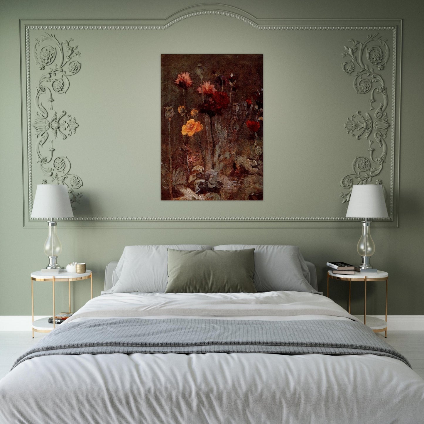Still Life with Scabiosa and Ranunculus - Vincent van Gogh Brushed Aluminum Print - 70x100 cm / 28x40 inches | Vincent van Gogh Aluminum Print | Vincent van Gogh Prints