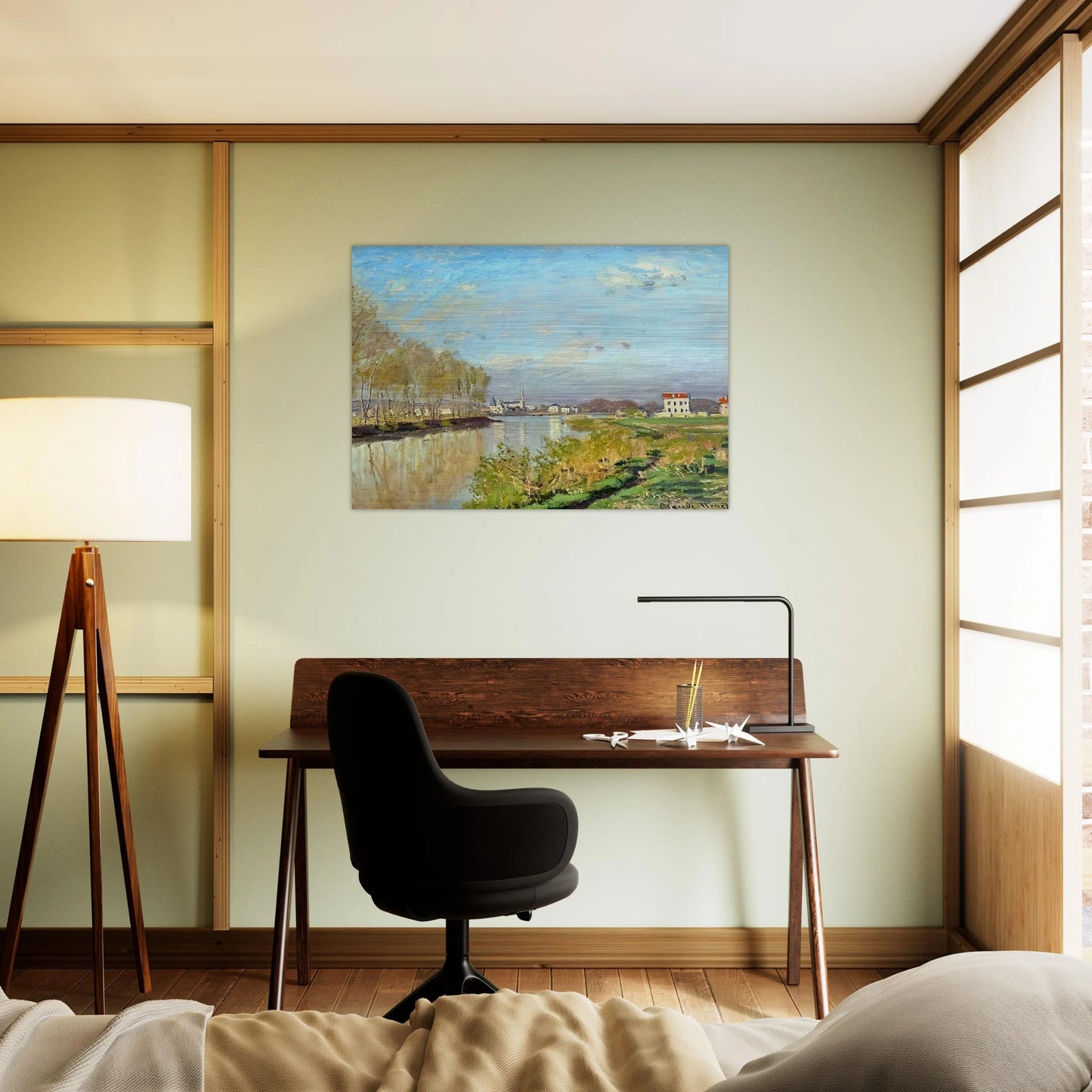 Argenteuil, The Seine - claude monet Brushed Aluminum Print - 70x100 cm / 28x40 inches | claude monet Aluminum Print | claude monet Prints
