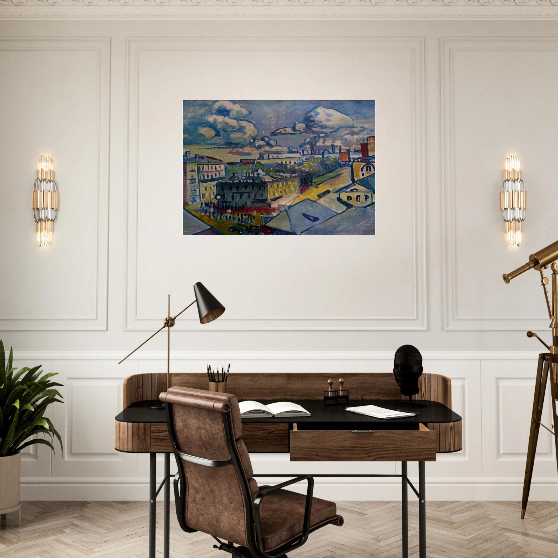 MOSCOW ZUBOVSKAYA SQUARE STUDY 1916 - Wassily Kandinsky Brushed Aluminum Print - 70x100 cm / 28x40 inches | Wassily Kandinsky Aluminum Print | Wassily Kandinsky Prints