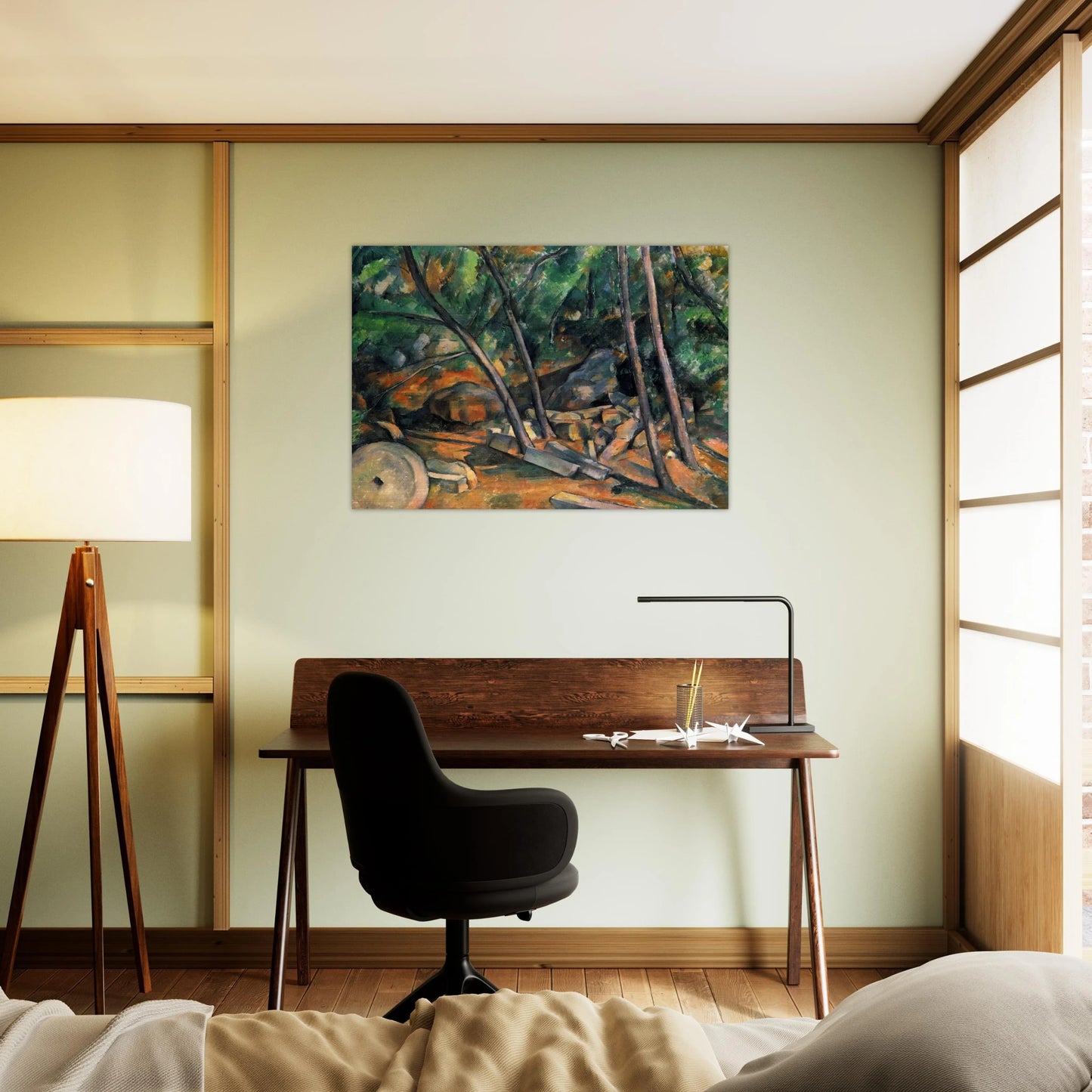 Woods with Millstone - Paul Cézanne Brushed Aluminum Print - 70x100 cm / 28x40 inches | Paul Cézanne Aluminum Print | Paul Cézanne Prints