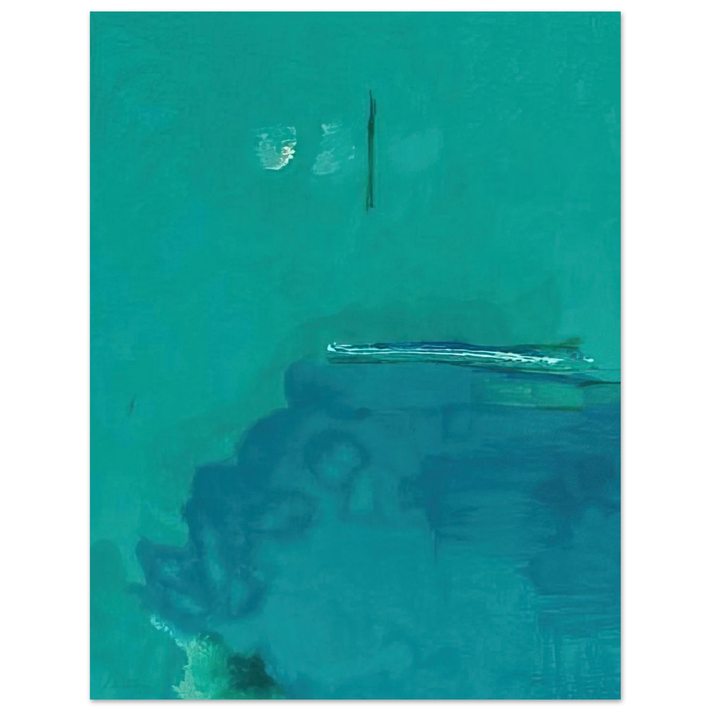Helen Frankenthaler - Contentment Island - 2004 Wall art - 15x20 cm / 6x8 inches - Premium Wooden Framed Poster With Fine Art Paper-canvas - Black frame
