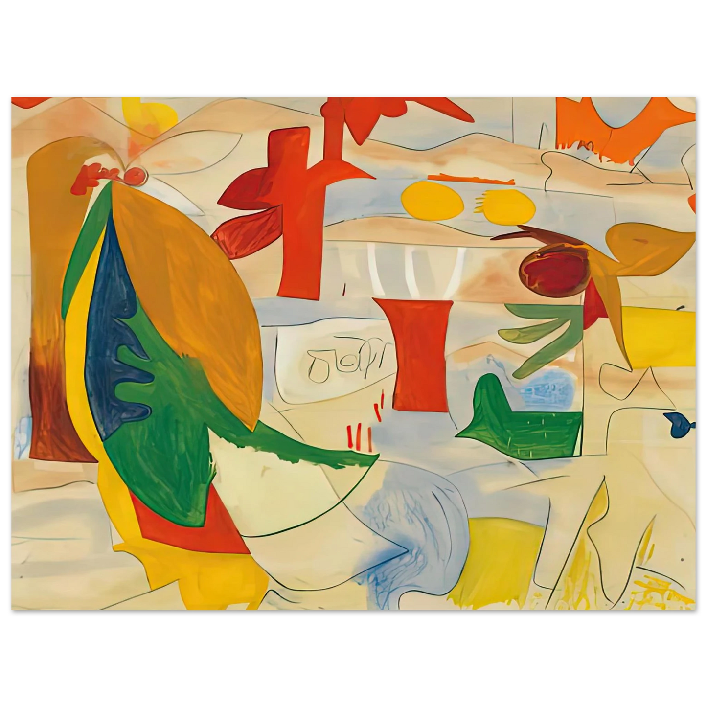 Helen Frankenthaler - Abstract Landscape, 1951- Wall Art - 21x29.7 cm / 8x12" - Fine Art Poster-canvas - -