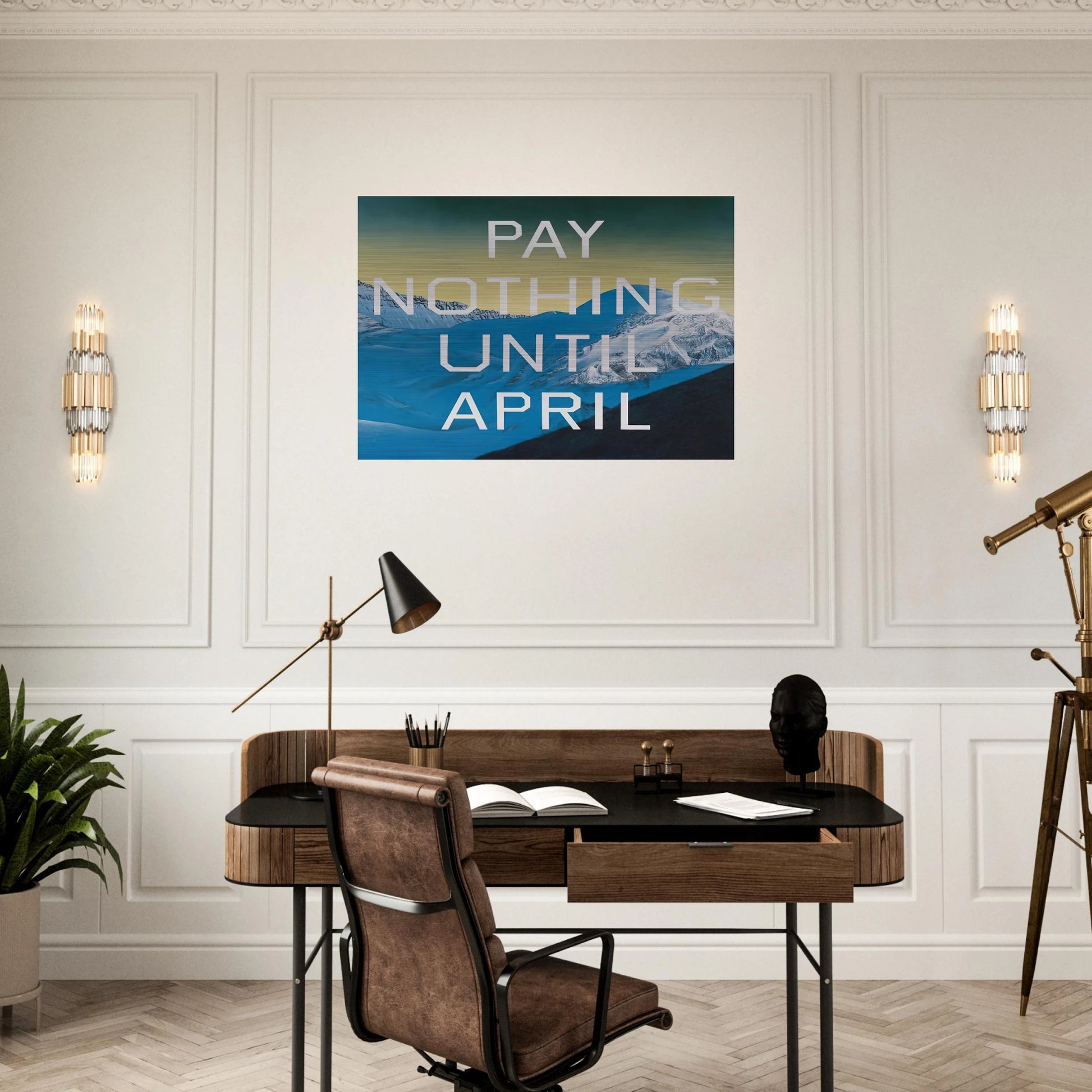 PAY NOTHING UNTIL APRIL 2003 - Edward Ruscha Brushed Aluminum Print - 70x100 cm / 28x40 inches | Edward Ruscha Aluminum Print | Edward Ruscha Prints