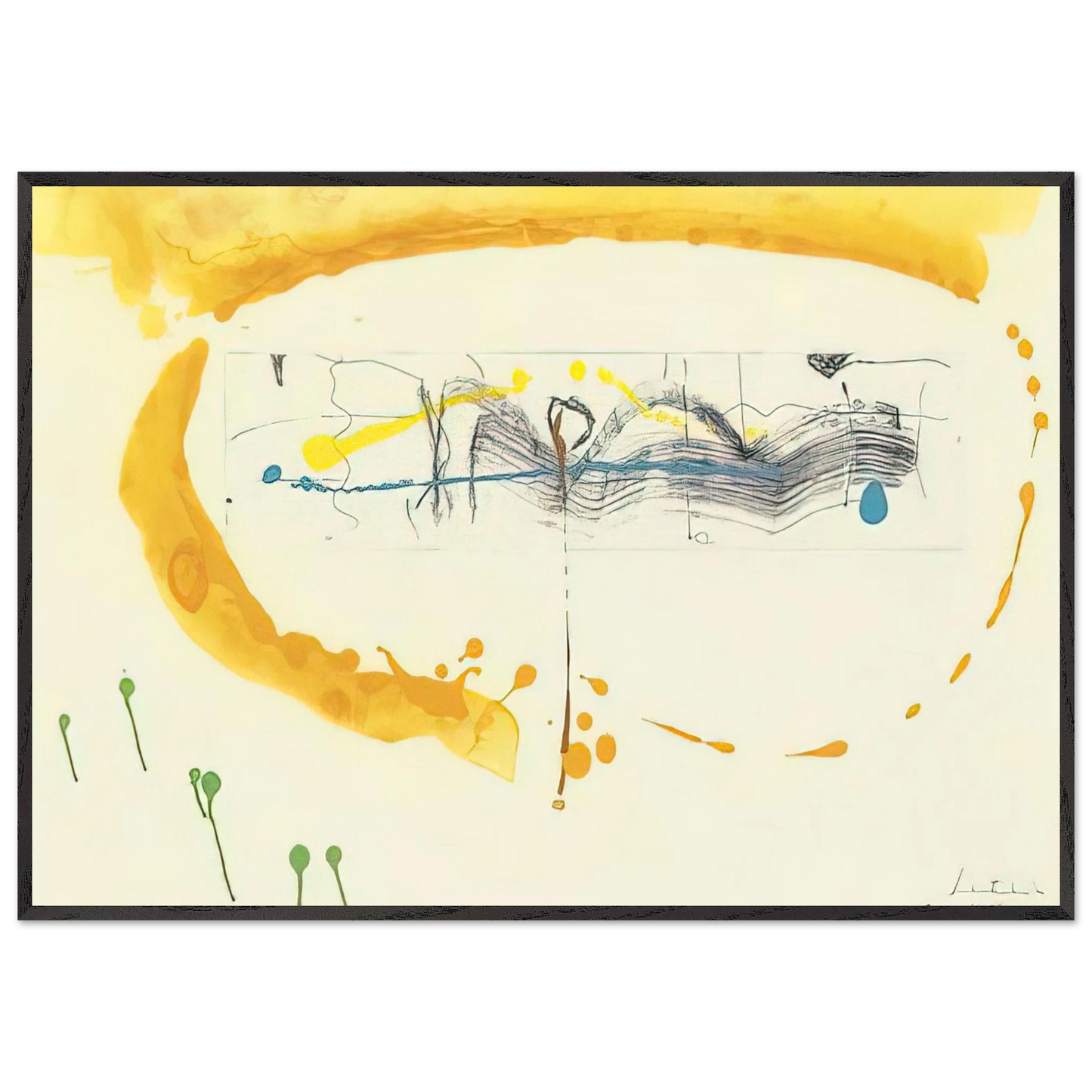 Helen Frankenthaler - Making Music - 2000 Wall art - 27x35 cm / 11x14 inches - Premium Wooden Framed Poster With Fine Art Paper-canvas - White frame