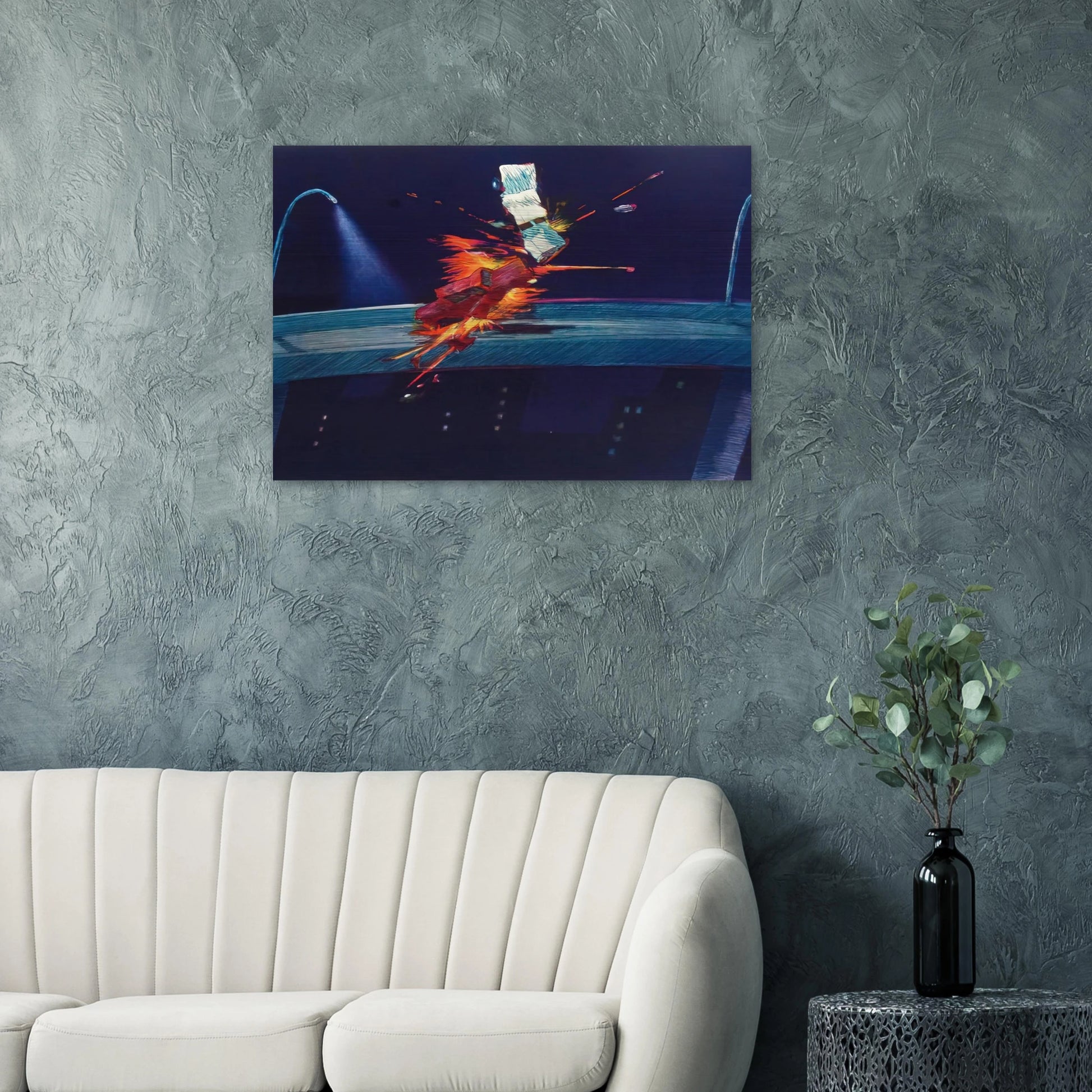 Purple Crash - Neo-Expressionism - Carlos Almaraz Brushed Aluminum Print - 70x100 cm / 28x40 inches | Carlos Almaraz Aluminum Print | Carlos Almaraz Prints