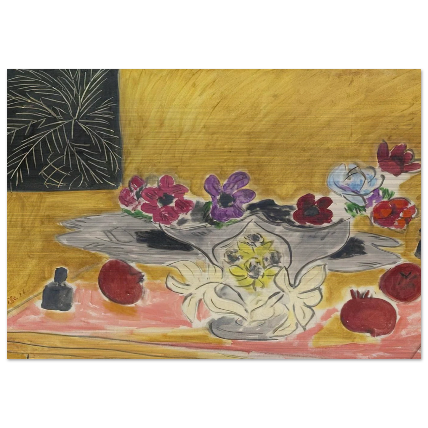 ANEMONES ET GRENADES 1946 - Henri Matisse Brushed Aluminum Print - 70x100 cm / 28x40 inches | Henri Matisse Aluminum Print | Henri Matisse Prints