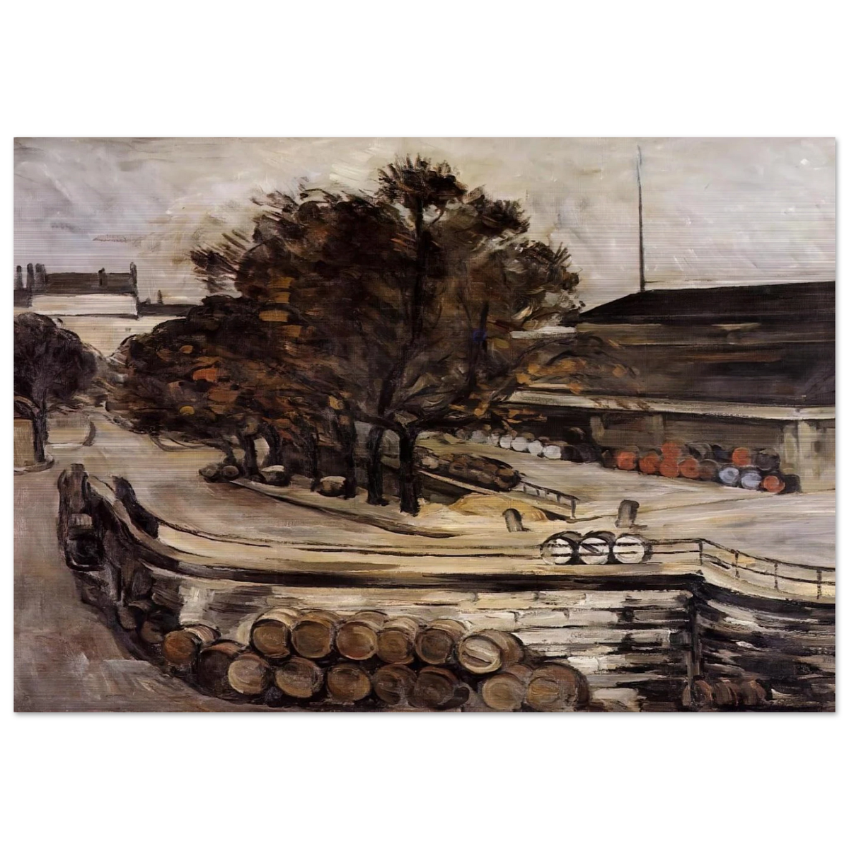 The Wine Market at Jussieu - Paul Cézanne Brushed Aluminum Print - 70x100 cm / 28x40 inches | Paul Cézanne Aluminum Print | Paul Cézanne Prints