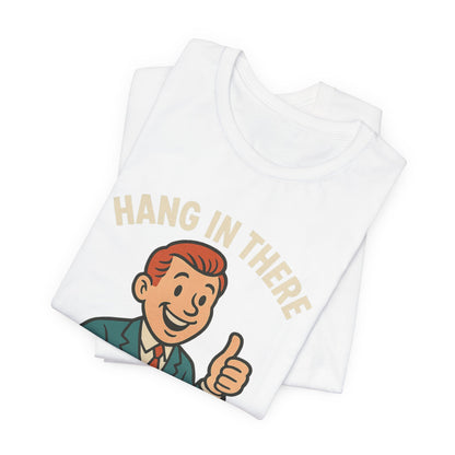 Lustiges T-Shirt mit sarkastischem Spruch: „Halt durch, es wird noch schlimmer.“ Schwarzer Humor, witziges Grafik-Shirt