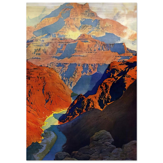 Grand Canyon - Maxfield Parrish Brushed Aluminum Print - 70x100 cm / 28x40 inches | Maxfield Parrish Aluminum Print | Maxfield Parrish Prints