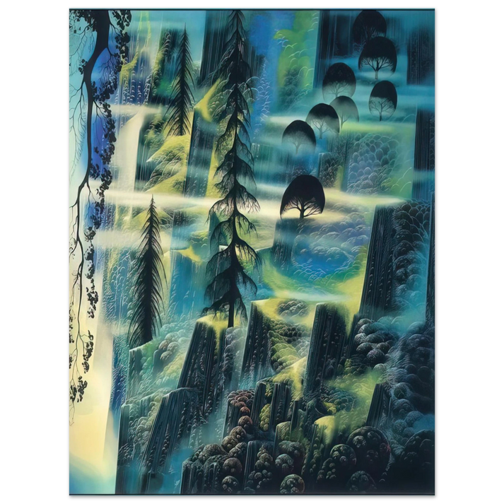 Eyvind Earle - Where Eagles Fly  75x100 cm / 30x40inches Fine Art Poster