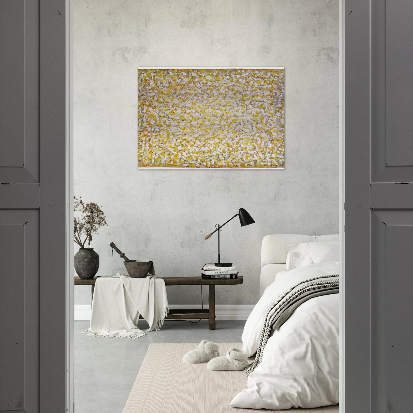Serpentine Saffron - 1969 - Richard Pousette-Dart Brushed Aluminum Print - 70x100 cm / 28x40 inches | Richard Pousette-Dart Aluminum Print | Richard Pousette-Dart Prints