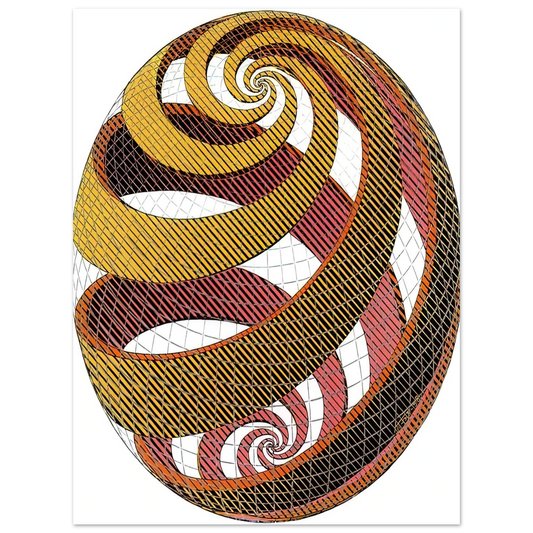 MC Escher - SPHERE SPIRALS Wall Art - 21x29.7 cm / 8x12" - Fine Art Poster-canvas - -