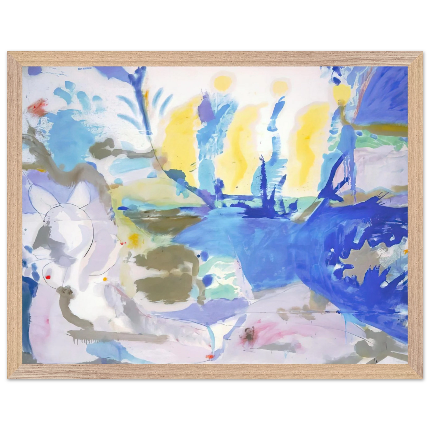 Helen Frankenthaler - Basque Beach - 1958 Wall art - 50x70 cm / 20x28 inches - Premium Wooden Framed Poster With Fine Art Paper-canvas - Wood frame
