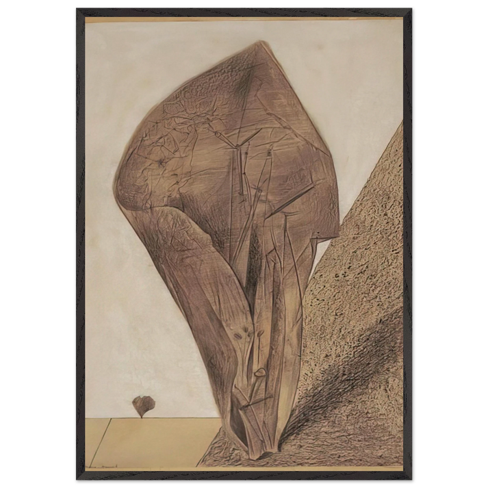 She keeps her secret - Max Ernst 70x100 cm / 28x40 inches Framed Art Print – Black Wooden Frame