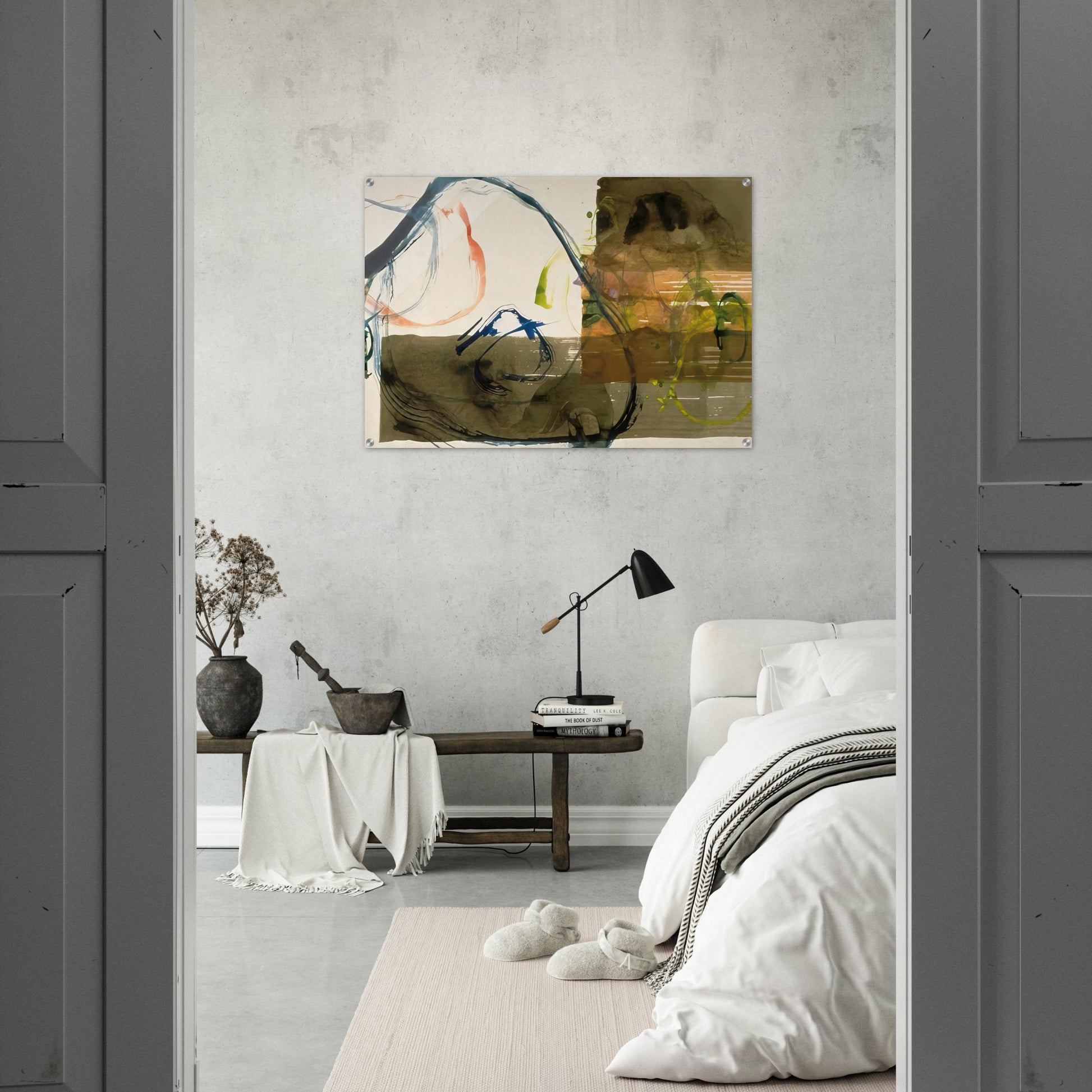 New River Watercolor, Series I, #5 - 1988 - John Cage Acrylic Print - 70x100 cm / 28x40″ inches