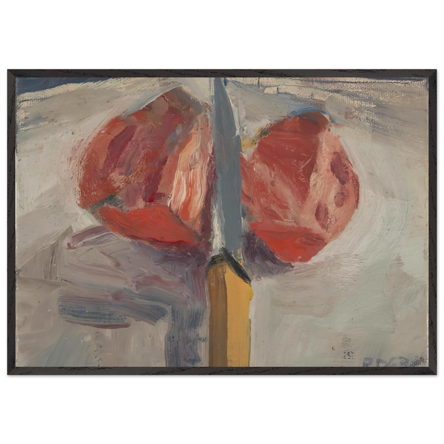 Tomato and Knife - Richard Diebenkorn 70x100 cm / 28x40 inches Framed Art Print – Black Wooden Frame