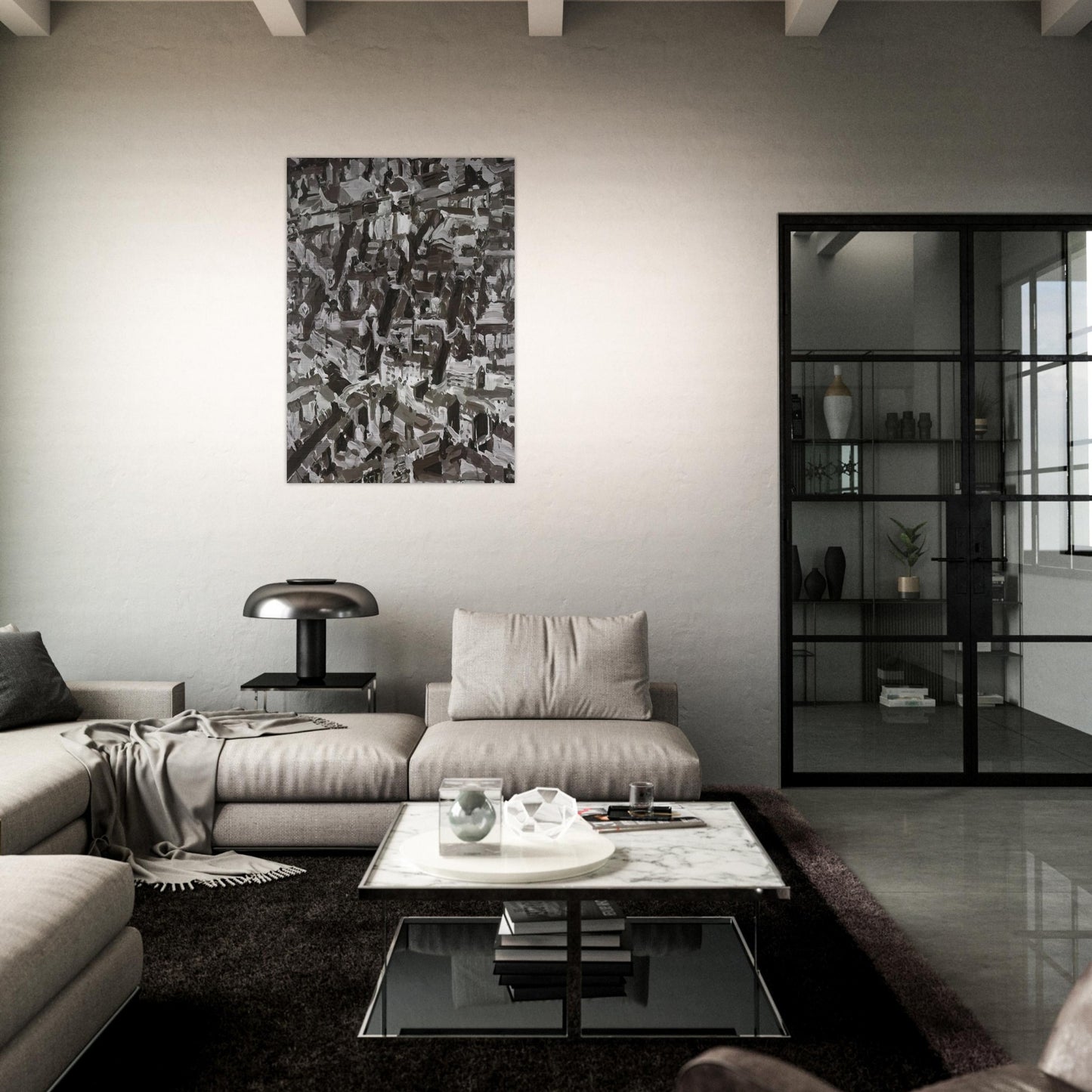 TOWNSCAPE D 1968 - Gerhard Richter Brushed Aluminum Print - 70x100 cm / 28x40 inches | Gerhard Richter Aluminum Print | Gerhard Richter Prints