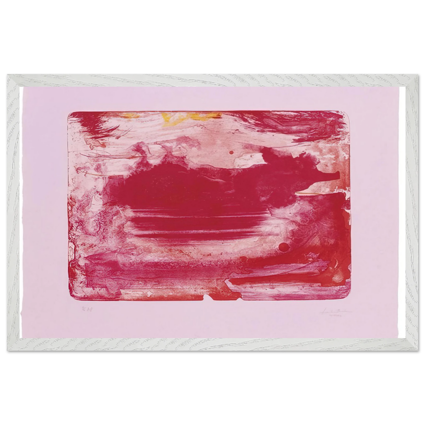 Helen Frankenthaler - The Red Sea - 1982 Wall art - 45x60 cm / 18x24 inches - Premium Wooden Framed Poster With Fine Art Paper-canvas - Wood frame