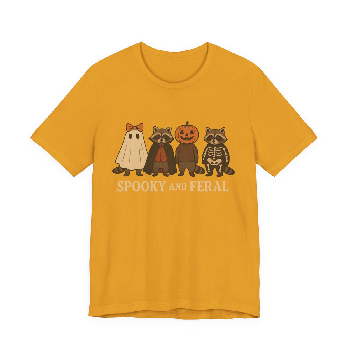 Gruseliges Waschbär-Shirt, lustiges Halloween-T-Shirt mit Grafik, süßes Vintage-Herbst-T-Shirt, trendiges Damen-Halloween-Shirt, T-Shirt mit wildem Waschbär-Motiv