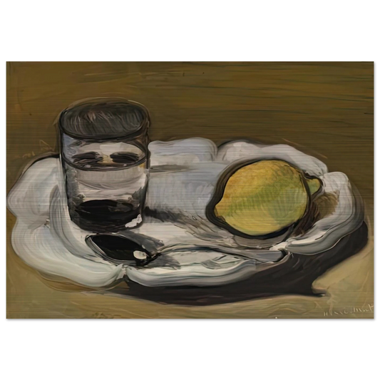 STILL LIFE WITH LEMON 1917 - Henri Matisse Brushed Aluminum Print - 70x100 cm / 28x40 inches | Henri Matisse Aluminum Print | Henri Matisse Prints