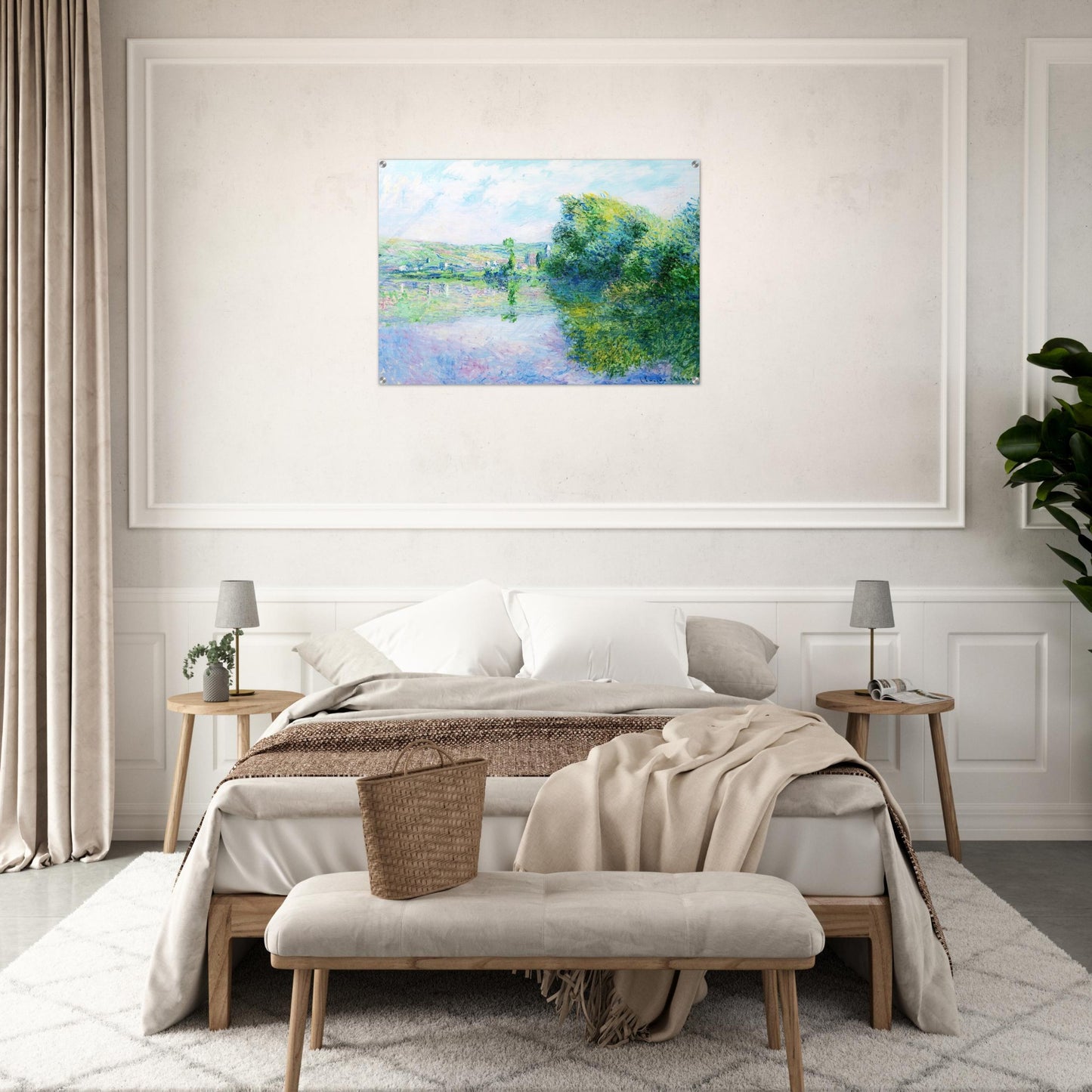 The Siene at Vetheuil - claude monet Acrylic Print - 70x100 cm / 28x40″ inches
