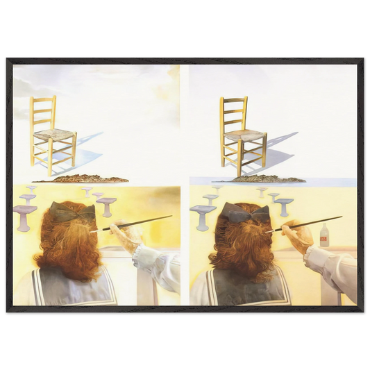 THE CHAIR - Salvador Dali 70x100 cm / 28x40 inches Framed Art Print – Black Wooden Frame