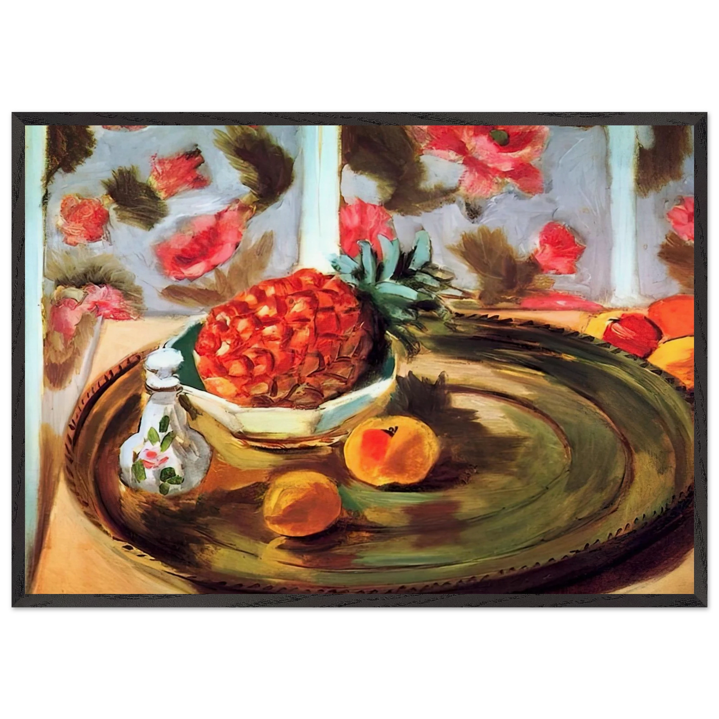 STILL LIFE WITH PINEAPPLE 1924 - Henri Matisse 70x100 cm / 28x40 inches Framed Art Print – Black Wooden Frame