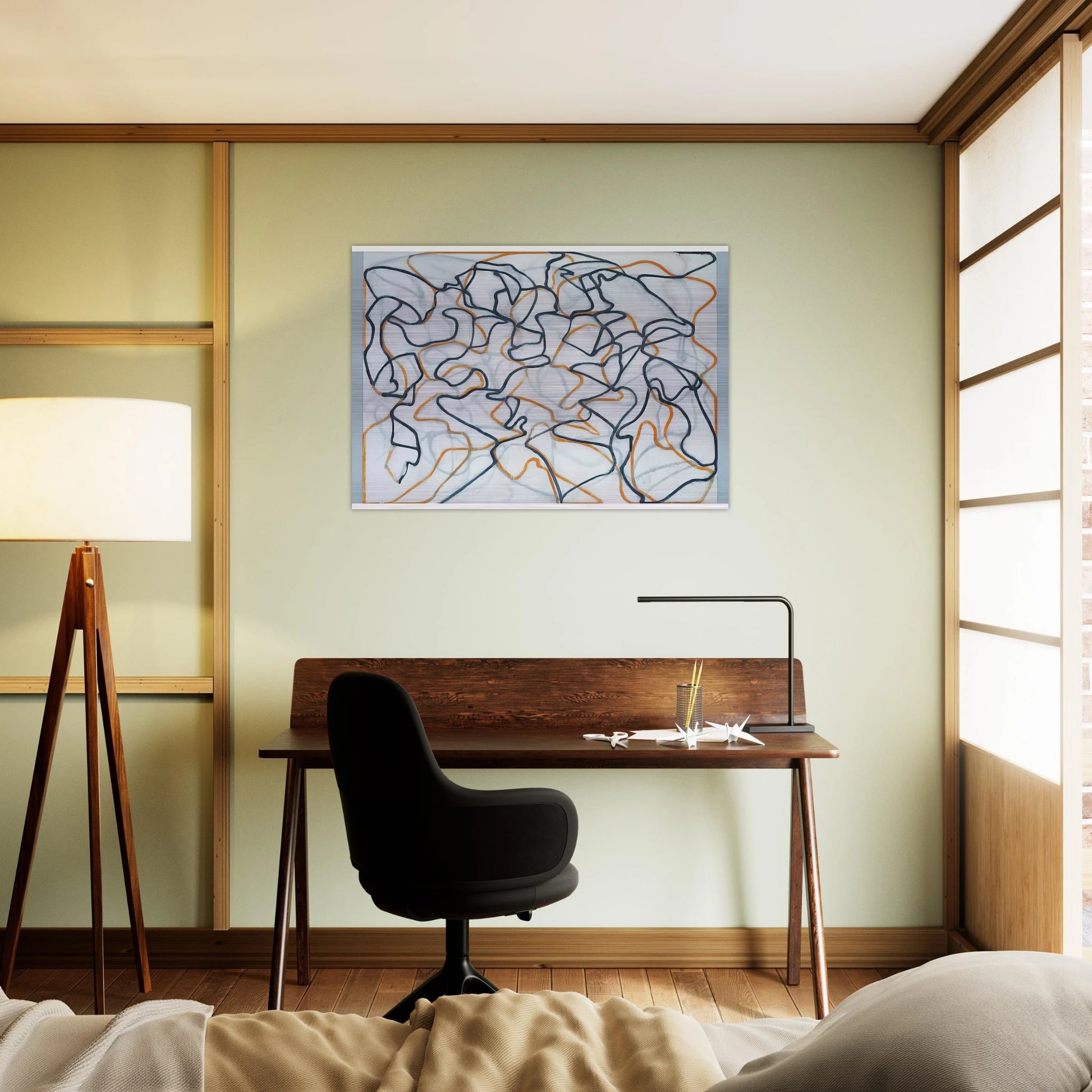 White Ground Letter - 2010 - Brice Marden Brushed Aluminum Print - 70x100 cm / 28x40 inches | Brice Marden Aluminum Print | Brice Marden Prints