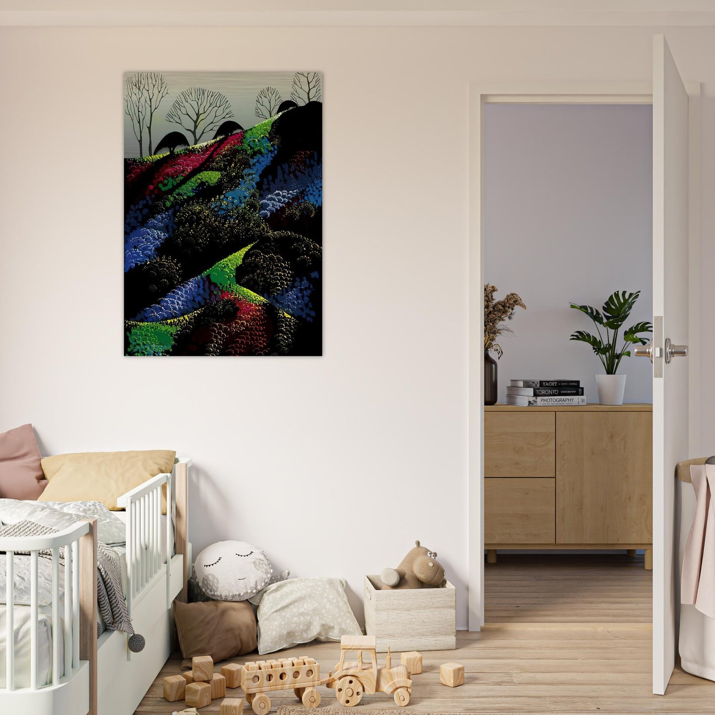 Little Jewels - Eyvind Earle Brushed Aluminum Print - 70x100 cm / 28x40 inches | Eyvind Earle Aluminum Print | Eyvind Earle Prints