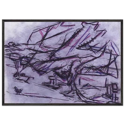 TREE AT TRETIRE - Frank Auerbach 70x100 cm / 28x40 inches Framed Art Print – Black Wooden Frame